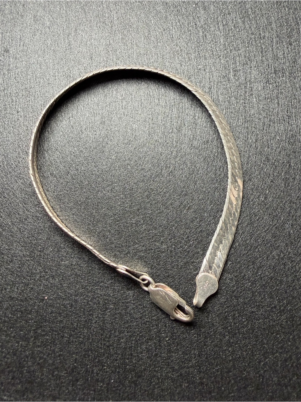 Vintage Italy 925 Sterling Silver Herringbone Bracelet 6.61
